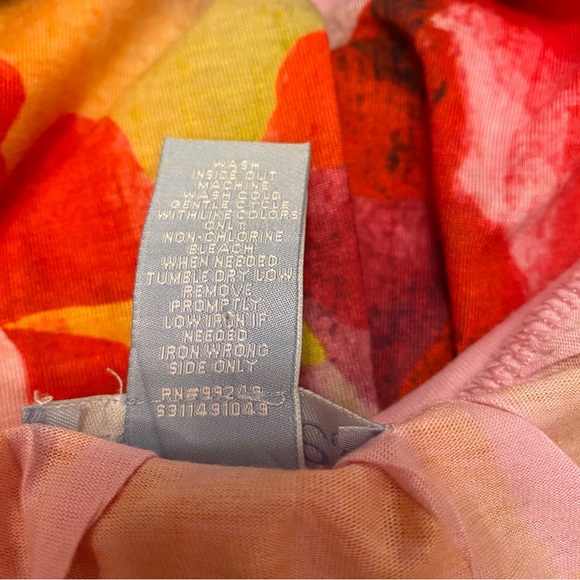 Liz & Me Womens Shirt 1X 18/20W Floral Print Round Neck Short Sleeve Bling - Picture 4 of 4